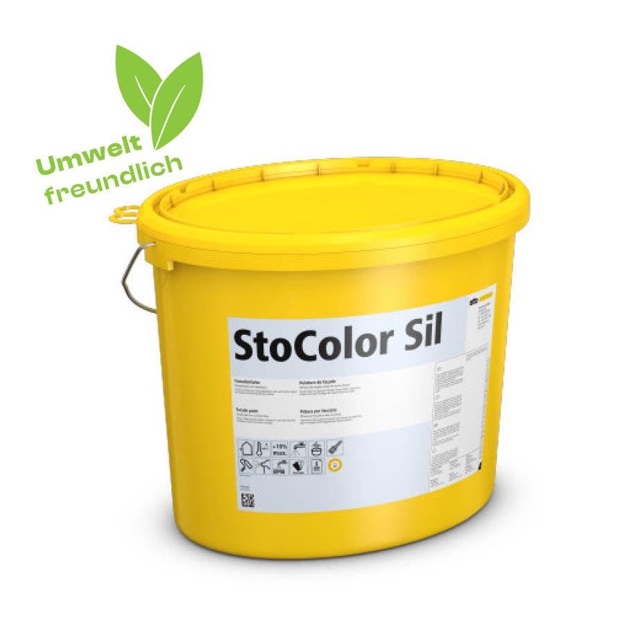 StoColor Sil Fassadenfarbe 2,5 Liter (farbig) Außenfarbe gut geeignet für natürliche Bauweisen