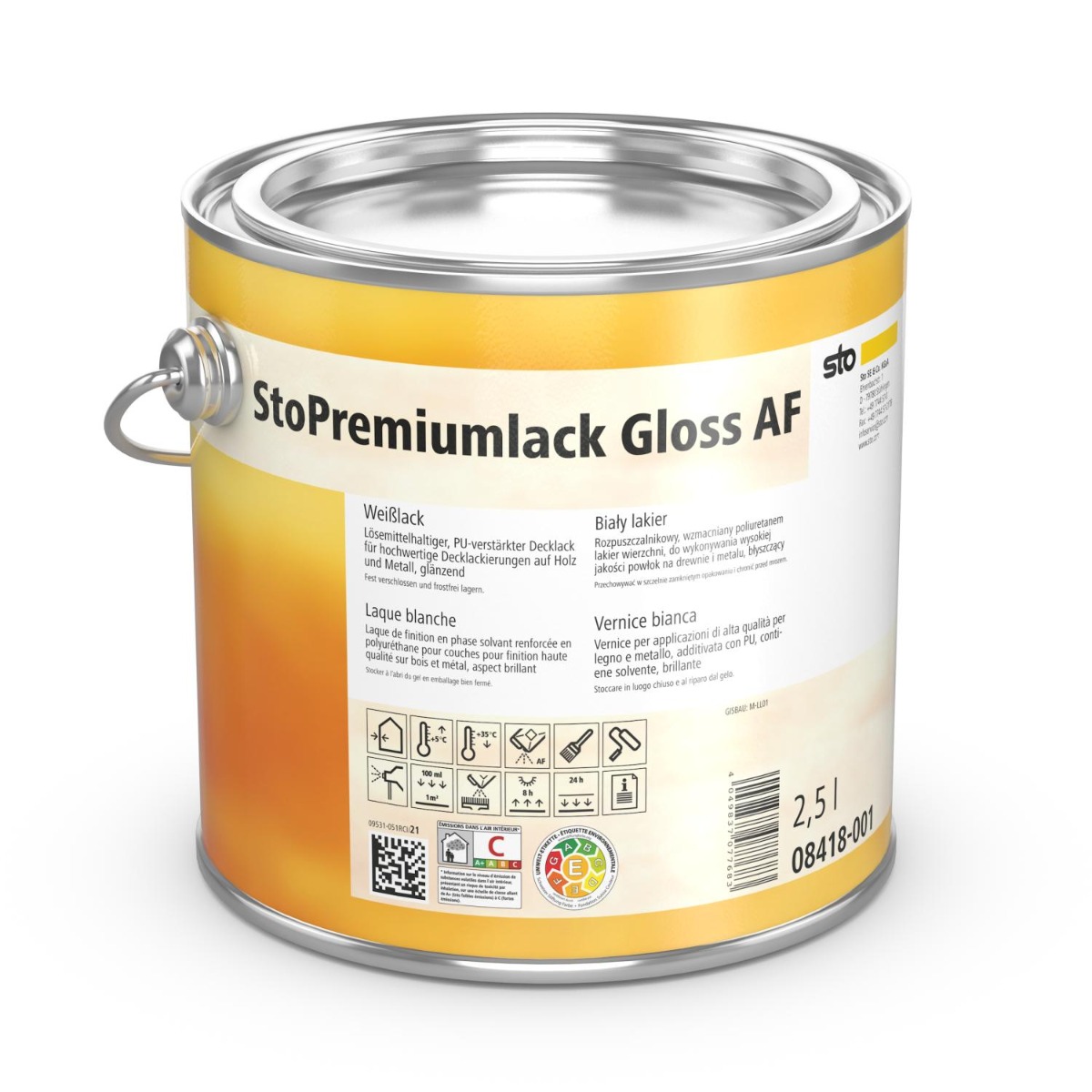 Sto-Premiumlack Gloss AF-Farbtonklasse III 2,5 Liter-2,5 Liter Dose