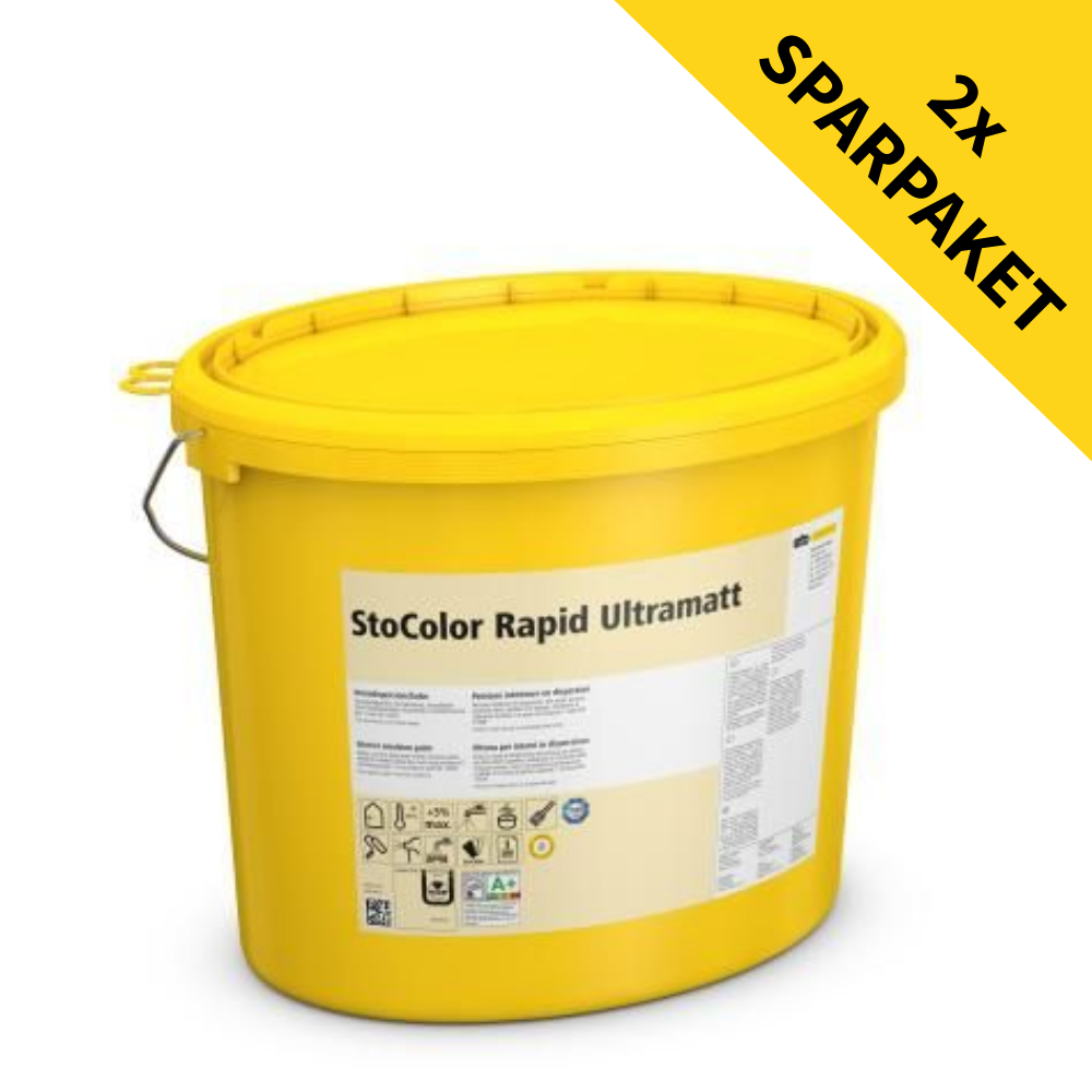 StoColor Rapid Ultramatt - die hochdeckende Innenfarbe 2 Eimer á 15 Liter (weiß)