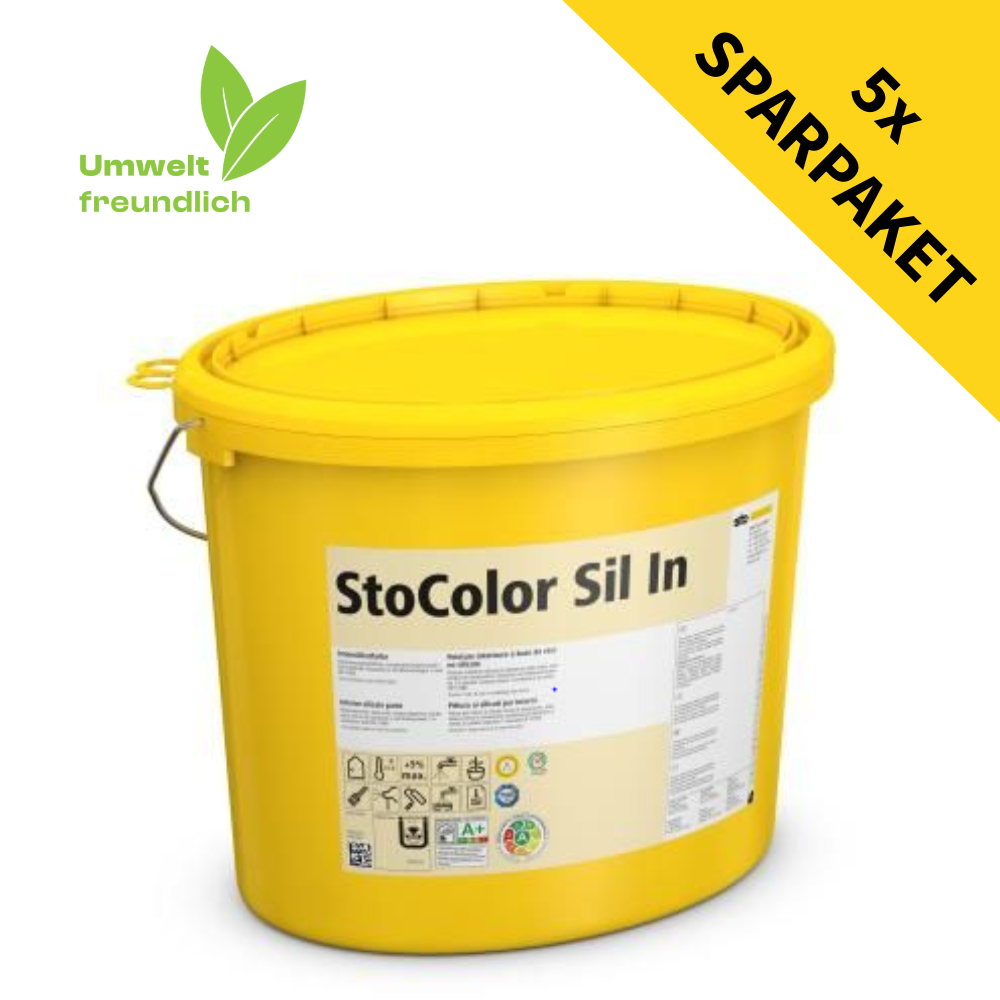 StoColor Sil In Innenfarbe, Farbe gegen Schimmel 5 Eimer á 15 Liter (weiß) 